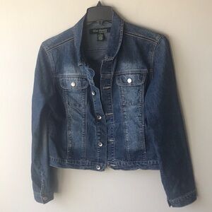 Blue Pointe authentic denim jean jacket women’s size Large Y2K